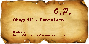Obagyán Pantaleon névjegykártya